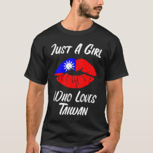 Camiseta Lábios Boca Amor Bandeira de Taiwan