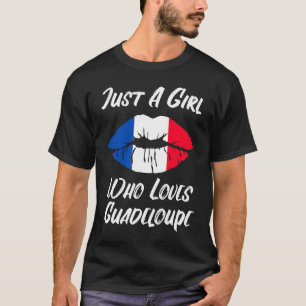 Camiseta Lábios Boca Amor Bandeira Francesa Guadeloupe