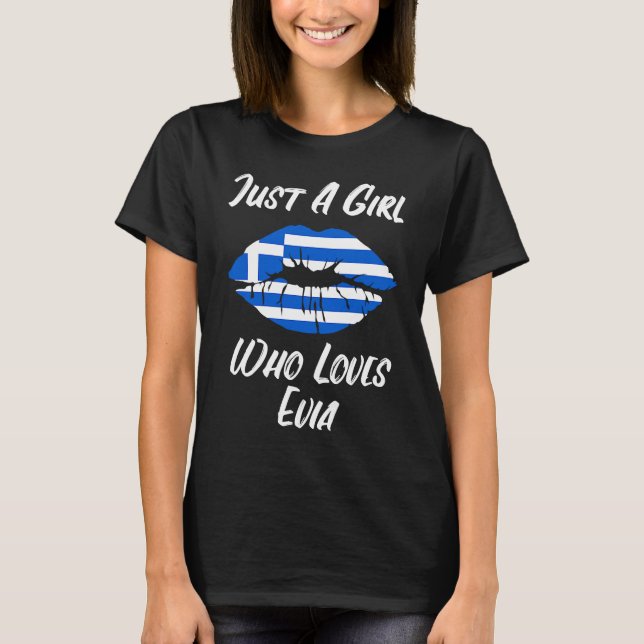 Camiseta Lábios Boca Amor Bandeira Grega Evia (Frente)