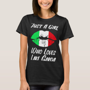 Camiseta Lábios Boca Amor Bandeira Italiana Garda Lake