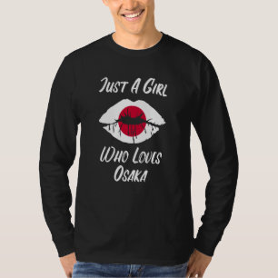 Camiseta Lábios Boca Amor Bandeira Japonesa Osaka