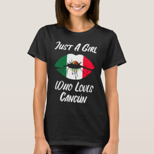Camiseta Lábios Boca Amor Bandeira Mexicana Cancun