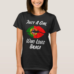 Camiseta Lábios Boca Amor Bandeira Portuguesa Braga