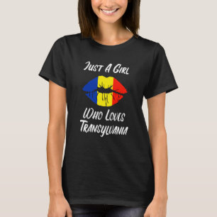 Camiseta Lábios Boca Amor Bandeira Romena Transilvânia