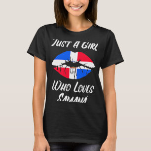 Camiseta Lábios Boca Amor República Dominicana Bandeira Sam