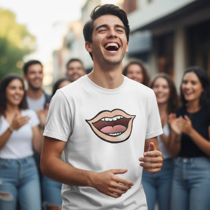 Camiseta Lábios Boca Dentes Língua Abertos