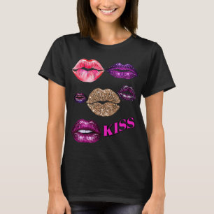Camiseta Lábios brilhantes Beijo-Arte