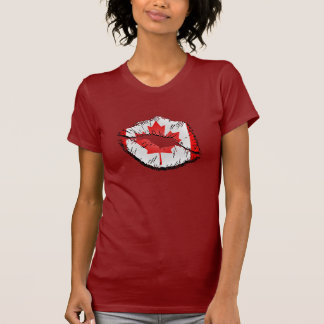 Camiseta Lábios canadenses da bandeira