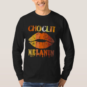 Camiseta Lábios Choc Lit Melanina Poppin Drip Mulheres Beij