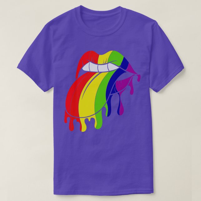 Camiseta Lábios Coloridos LGBT (Frente do Design)