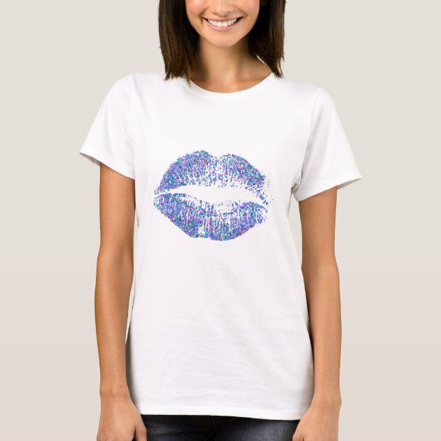 Camiseta Lábios com Glitter Multicolor #9 (Frente)