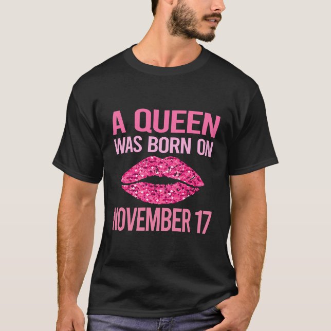 Camiseta Lábios cor-de-rosa - 17 de novembro 17 (Frente)