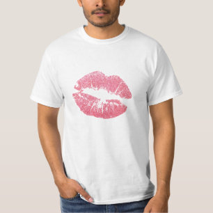 Camiseta Lábios cor-de-rosa cinza