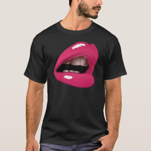 Camiseta Lábios cor-de-rosa grandes