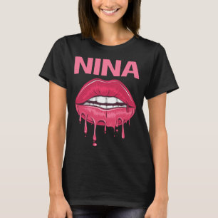 Camiseta Lábios Cor-de-Rosa - Nina Nome