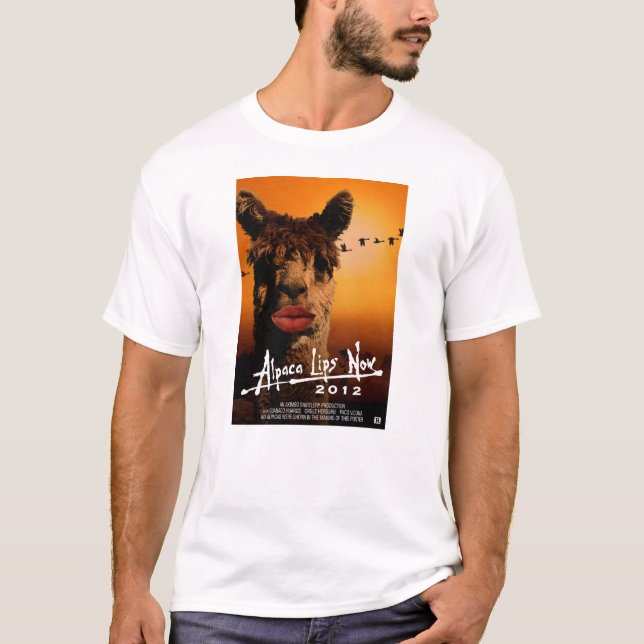 Camiseta Lábios da alpaca agora (Frente)