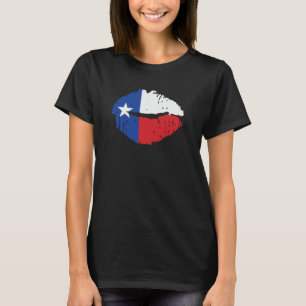 Camiseta Lábios da bandeira de Texas
