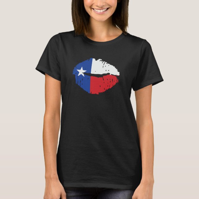 Camiseta Lábios da bandeira de Texas (Frente)