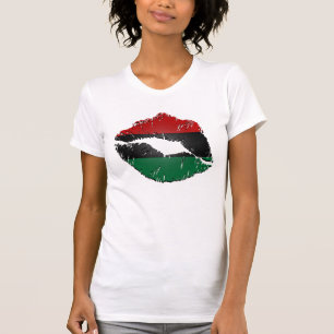 Camiseta Lábios da bandeira do afro-americano