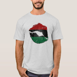 Camiseta Lábios da bandeira do afro-americano