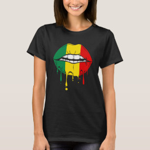 Camiseta Lábios da Jamaica no Rastafarian