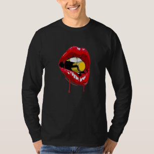 Camiseta Lábios De Amor Coração Vermelho Rosa Clássico Lega