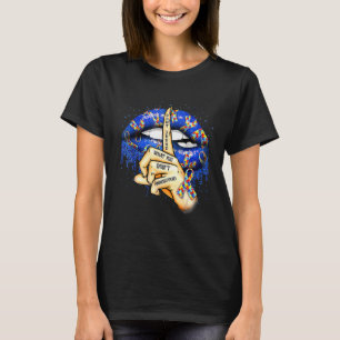 Camiseta Lábios de Autismo Não Julgue o Que Você Não Entend