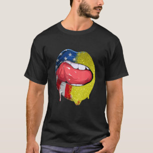 Camiseta Lábios De Bandeira Americanos 4 De Julho Desenhar