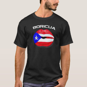 Camiseta Lábios de bandeira Boricua Kiss Porto Rico