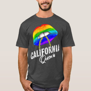 Camiseta Lábios de Gay Homens da Rainha da Califórnia LGBTQ