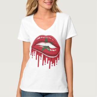 Camiseta lábios de Marrocos orgulho raiz bandeira