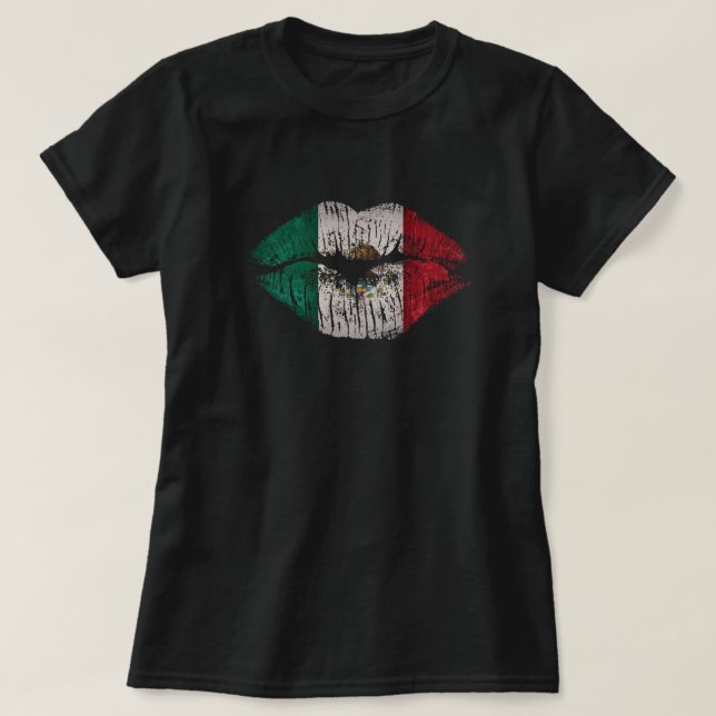 Camiseta lábios de México (Frente do Design)