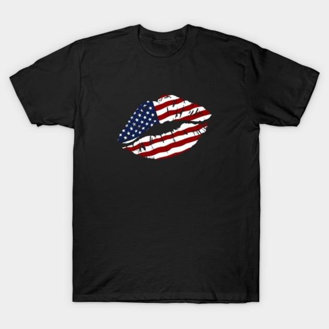 Camiseta Lábios de Sinalizador Americano em Dificuldade (Criador carregado)