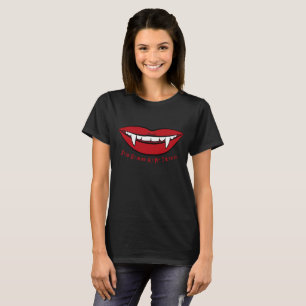 Camiseta Lábios de Vampiro Engraçados Góticos