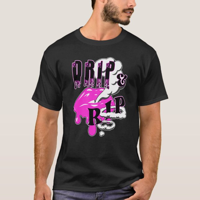 Camiseta Lábios De Vapneto E Rip E Anéis De Vapor Para A Ni (Frente)