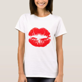 Camiseta Lábios do vermelho do vetor