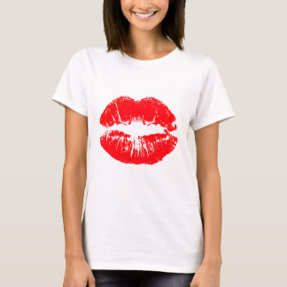 Camiseta Lábios do vermelho do vetor