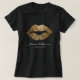 Camiseta Lábios Dourados chiques do brilho do maquilhador (Frente do Design)
