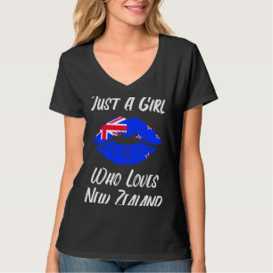 Camiseta Lábios e Bandeira da Nova Zelândia