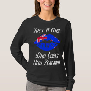 Camiseta Lábios e Bandeira da Nova Zelândia