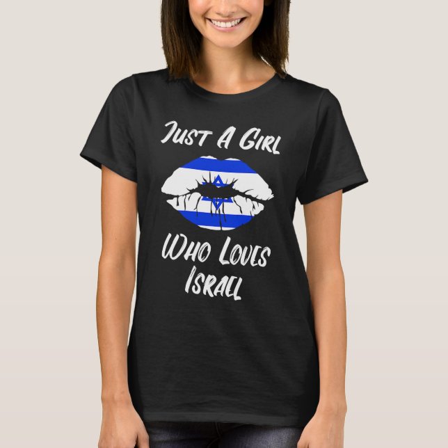 Camiseta Lábios e Boca Ama Bandeira de Israel (Frente)