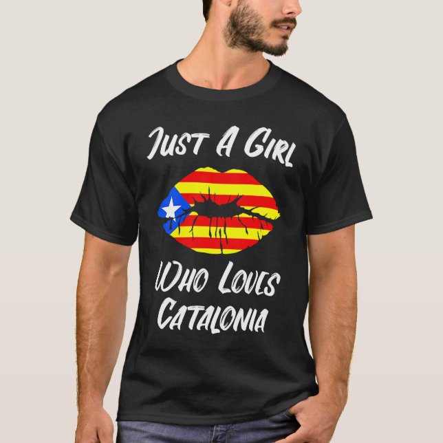 Camiseta Lábios e Boca Amam a Bandeira da Catalunha (Frente)