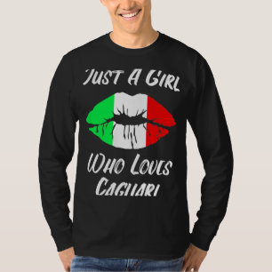 Camiseta Lábios e boca, amor bandeira italiana Cagliari