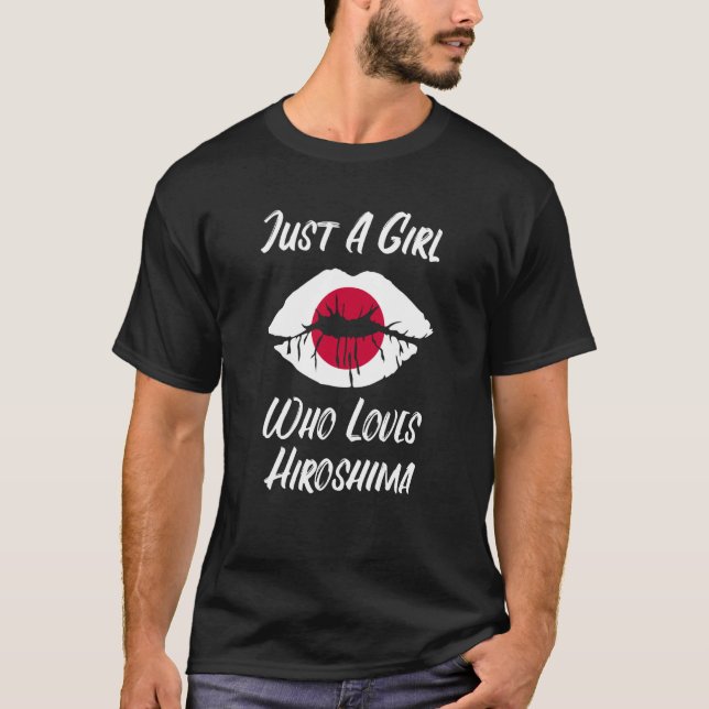 Camiseta Lábios e Boca Amor Bandeira Japonesa Hiroshima (Frente)