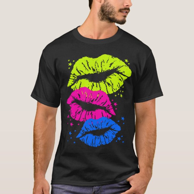 Camiseta Lábios e estrelas do Corey Tiger 80s (Frente)