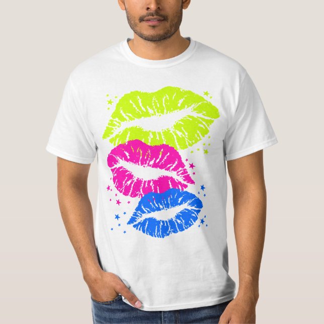 Camiseta Lábios e estrelas do Corey Tiger 80s (Frente)