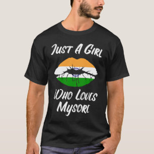 Camiseta Lábios e Muçulmana Amor Bandeira Indiana Mysore