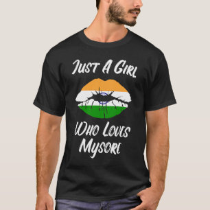 Camiseta Lábios e Muçulmana Amor Bandeira Indiana Mysore