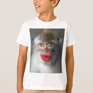 Camiseta lábios engraçados de macaco