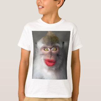 Camiseta lábios engraçados de macaco